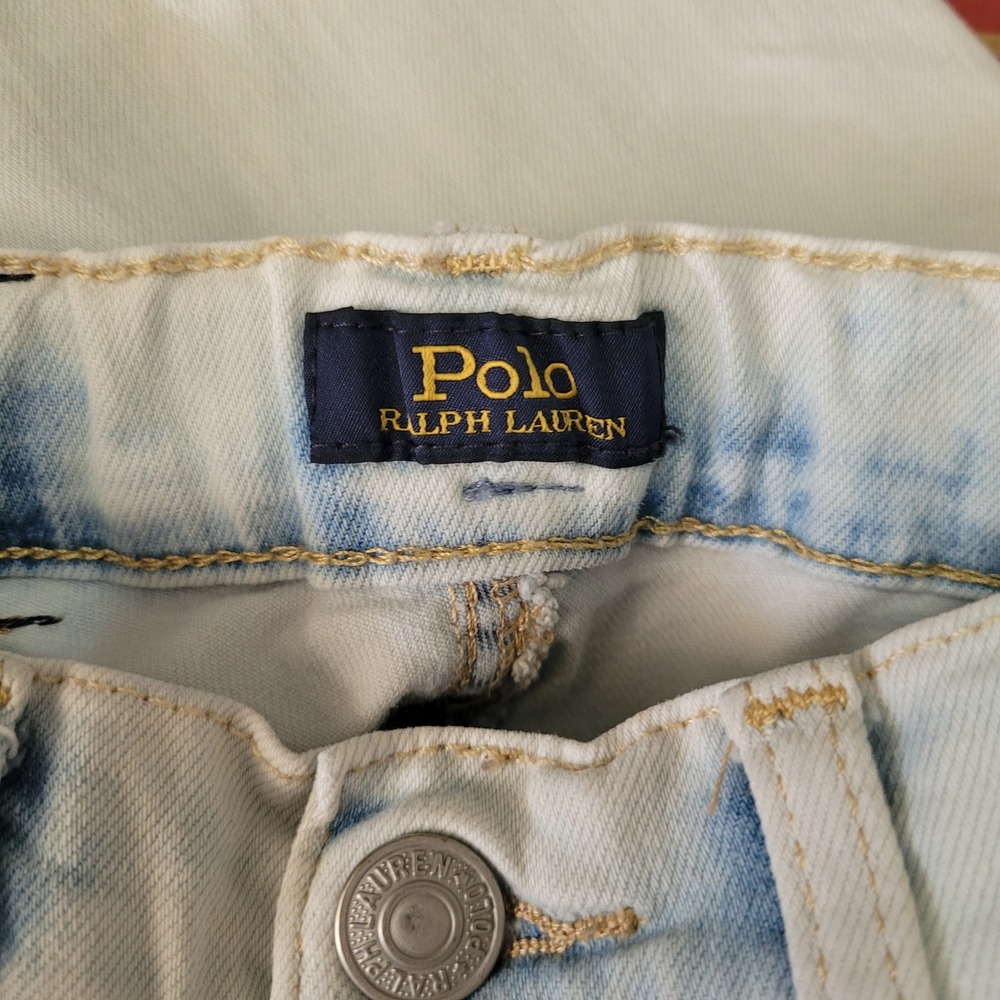 Polo Ralph Lauren Eldridge Skinny Jeans Boys Size 12 Light Acid Wash Denim - Picture 3 of 4